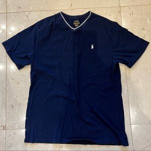 Boys Ralph Lauren Navy Blue V-Neck T-shirt